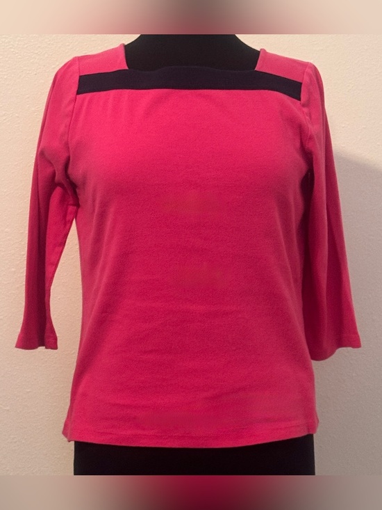 Lauren Ralph Lauren Tops - Lauren Ralph Lauren Pink 100% Cotton Square Neck 3/4 Sleeve Top Medium